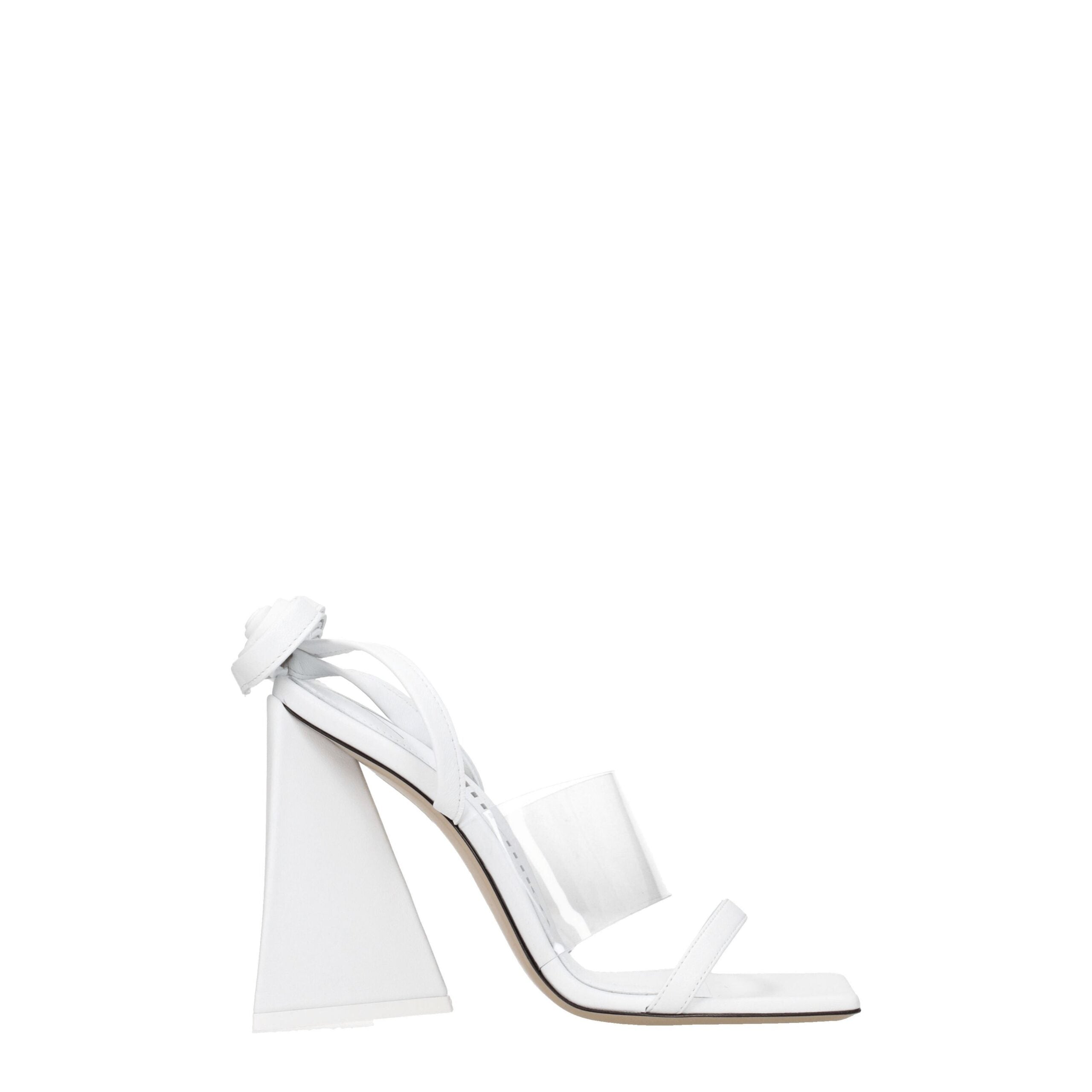 The Attico White Leather Sandal